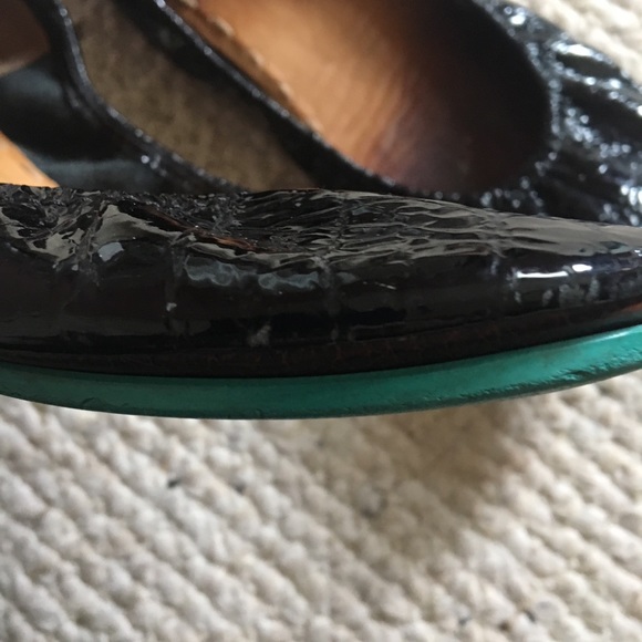 Obsidian Black Tieks Ballet Flats Well Loved VUC - Picture 6 of 8